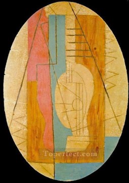 Guitare verte et rose 1912 Cubismo Pinturas al óleo